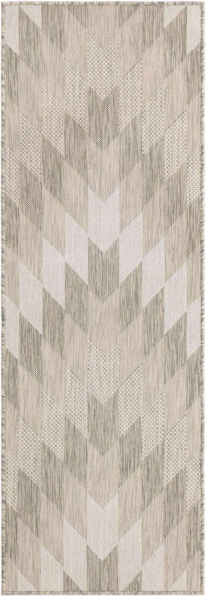 Gray 2' x 6' 1 Outdoor Modern Runner Area Rug Weather Resistant for Patio, Deck, Terrace, Balcony, Porch 100% Polypropylene Modern Outside Carpet for Sale at Rug Engine
