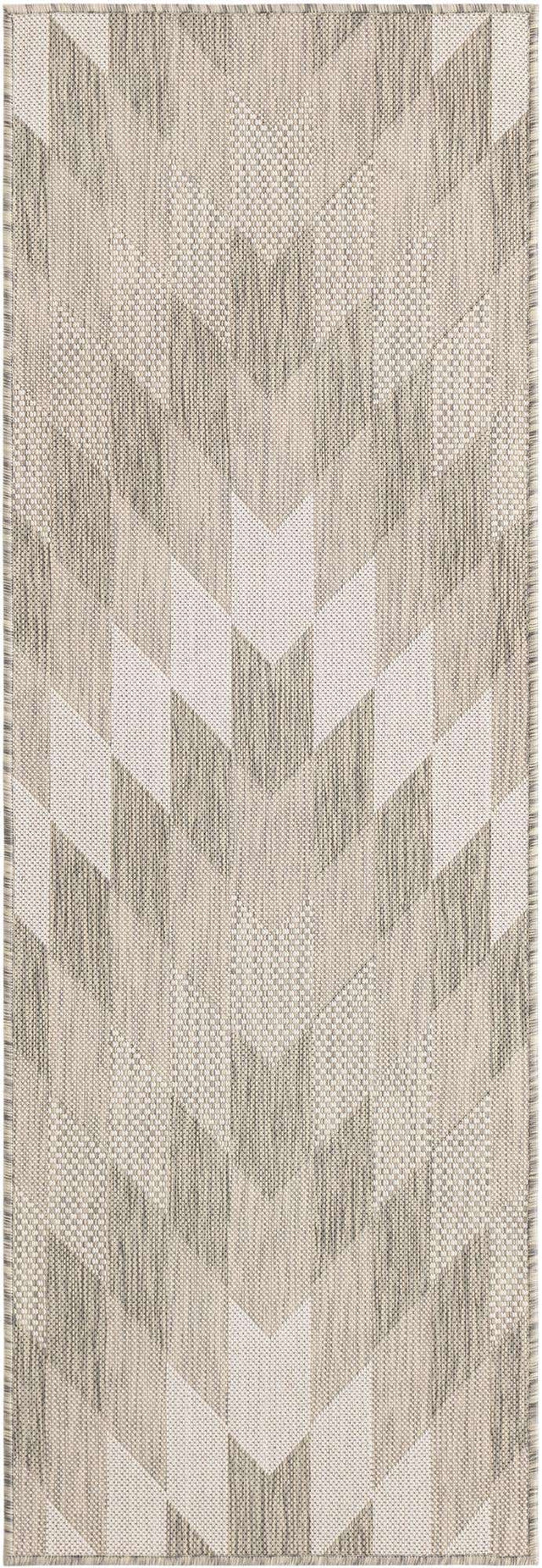 Gray 2' x 6' 1 Outdoor Modern Runner Area Rug Weather Resistant for Patio, Deck, Terrace, Balcony, Porch 100% Polypropylene Modern Outside Carpet for Sale at Rug Engine