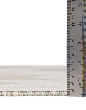 Gray 7' 10 x 7' 10 Outdoor Modern Square Area Rug Weather Resistant for Patio, Deck, Terrace, Balcony, Porch 100% Polypropylene Modern Outside Carpet for Sale at Rug Engine