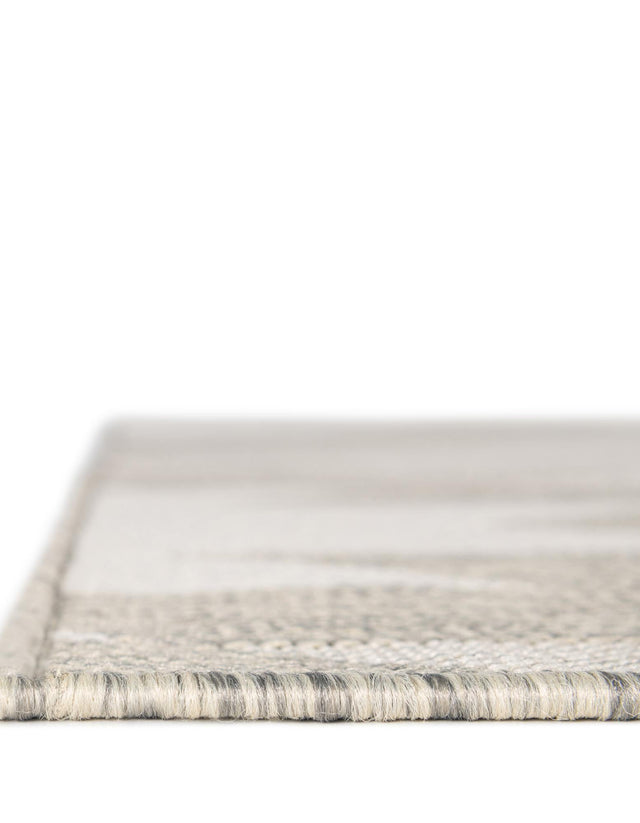 Gray 7' 10 x 7' 10 Outdoor Modern Square Area Rug Weather Resistant for Patio, Deck, Terrace, Balcony, Porch 100% Polypropylene Modern Outside Carpet for Sale at Rug Engine