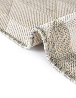 Gray 7' 10 x 7' 10 Outdoor Modern Square Area Rug Weather Resistant for Patio, Deck, Terrace, Balcony, Porch 100% Polypropylene Modern Outside Carpet for Sale at Rug Engine