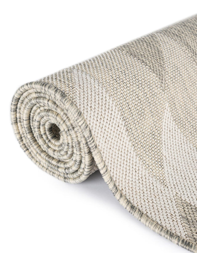 Gray 7' 10 x 7' 10 Outdoor Modern Square Area Rug Weather Resistant for Patio, Deck, Terrace, Balcony, Porch 100% Polypropylene Modern Outside Carpet for Sale at Rug Engine