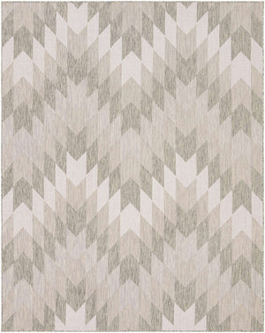 Gray 7' 10 x 10' Outdoor Modern Rectangle Area Rug Weather Resistant for Patio, Deck, Terrace, Balcony, Porch 100% Polypropylene Modern Outside Carpet for Sale at Rug Engine