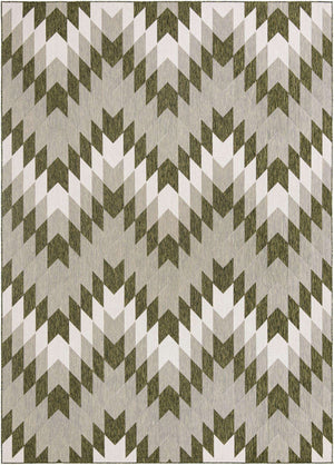 Green 10' x 14' 1 Outdoor Modern Rectangle Area Rug Weather Resistant for Patio, Deck, Terrace, Balcony, Porch 100% Polypropylene Modern Outside Carpet for Sale at Rug Engine