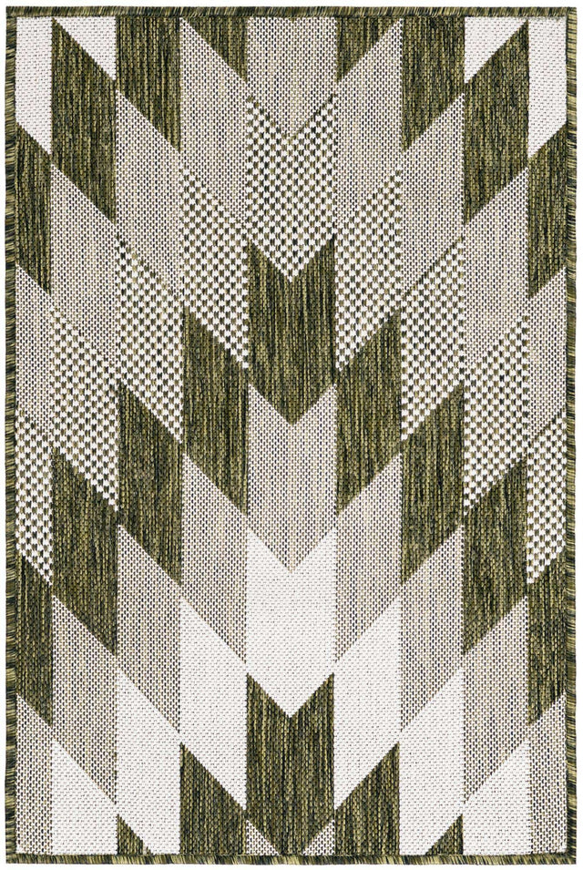 Green 2' x 3' 1 Outdoor Modern Rectangle Area Rug Weather Resistant for Patio, Deck, Terrace, Balcony, Porch 100% Polypropylene Modern Outside Carpet for Sale at Rug Engine