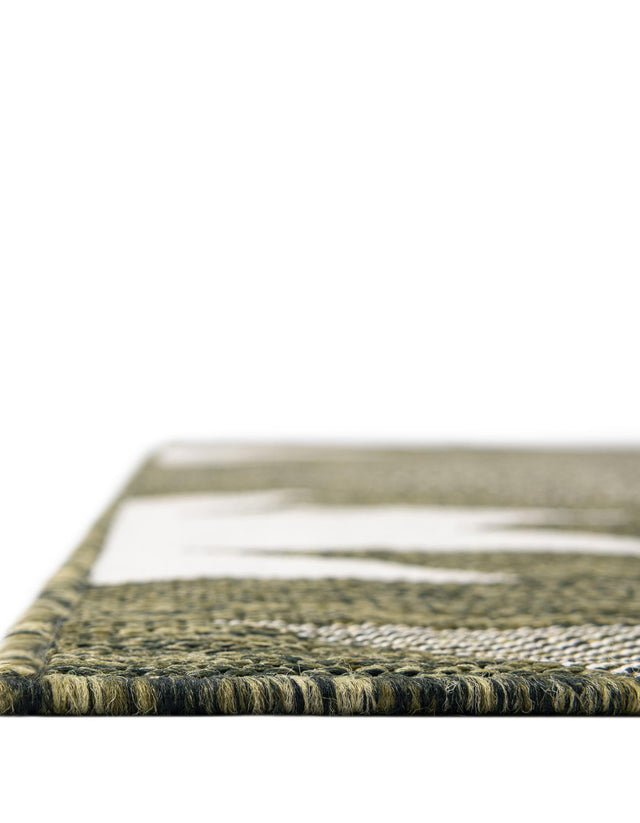 Green 2' x 5' 3 Outdoor Modern Runner Area Rug Weather Resistant for Patio, Deck, Terrace, Balcony, Porch 100% Polypropylene Modern Outside Carpet for Sale at Rug Engine