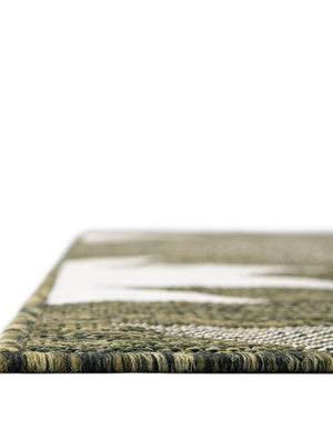 Green 2' x 6' 1 Outdoor Modern Runner Area Rug Weather Resistant for Patio, Deck, Terrace, Balcony, Porch 100% Polypropylene Modern Outside Carpet for Sale at Rug Engine
