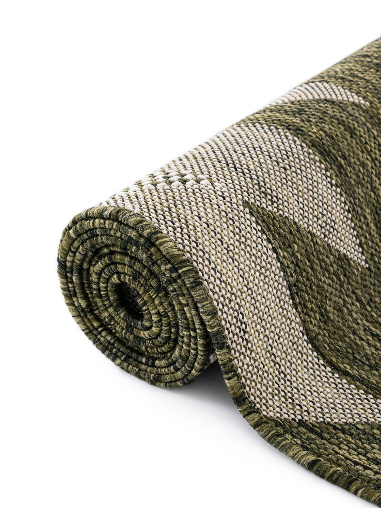 Green 2' x 6' 1 Outdoor Modern Runner Area Rug Weather Resistant for Patio, Deck, Terrace, Balcony, Porch 100% Polypropylene Modern Outside Carpet for Sale at Rug Engine