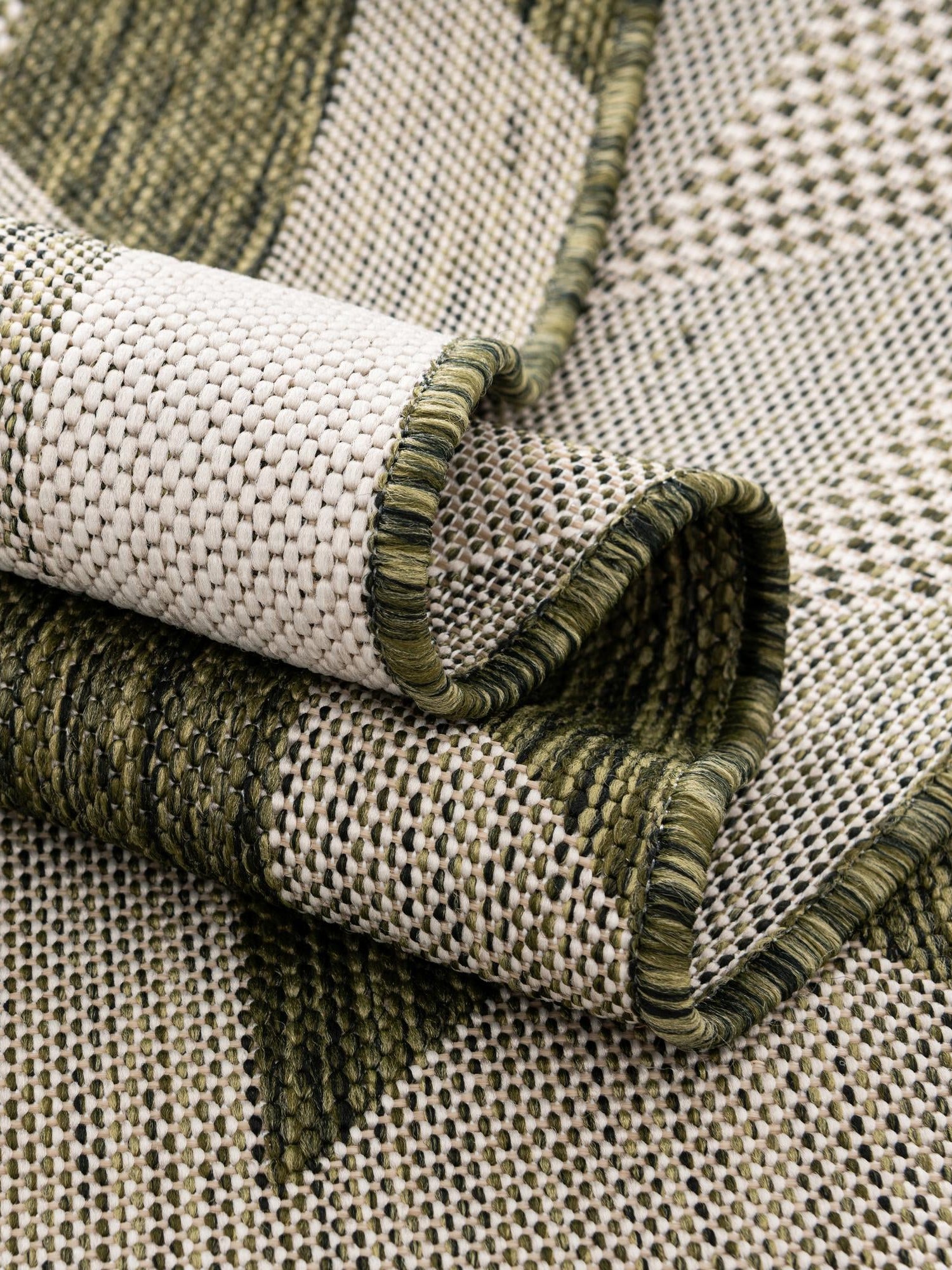 Green 2' x 6' 1 Outdoor Modern Runner Area Rug Weather Resistant for Patio, Deck, Terrace, Balcony, Porch 100% Polypropylene Modern Outside Carpet for Sale at Rug Engine