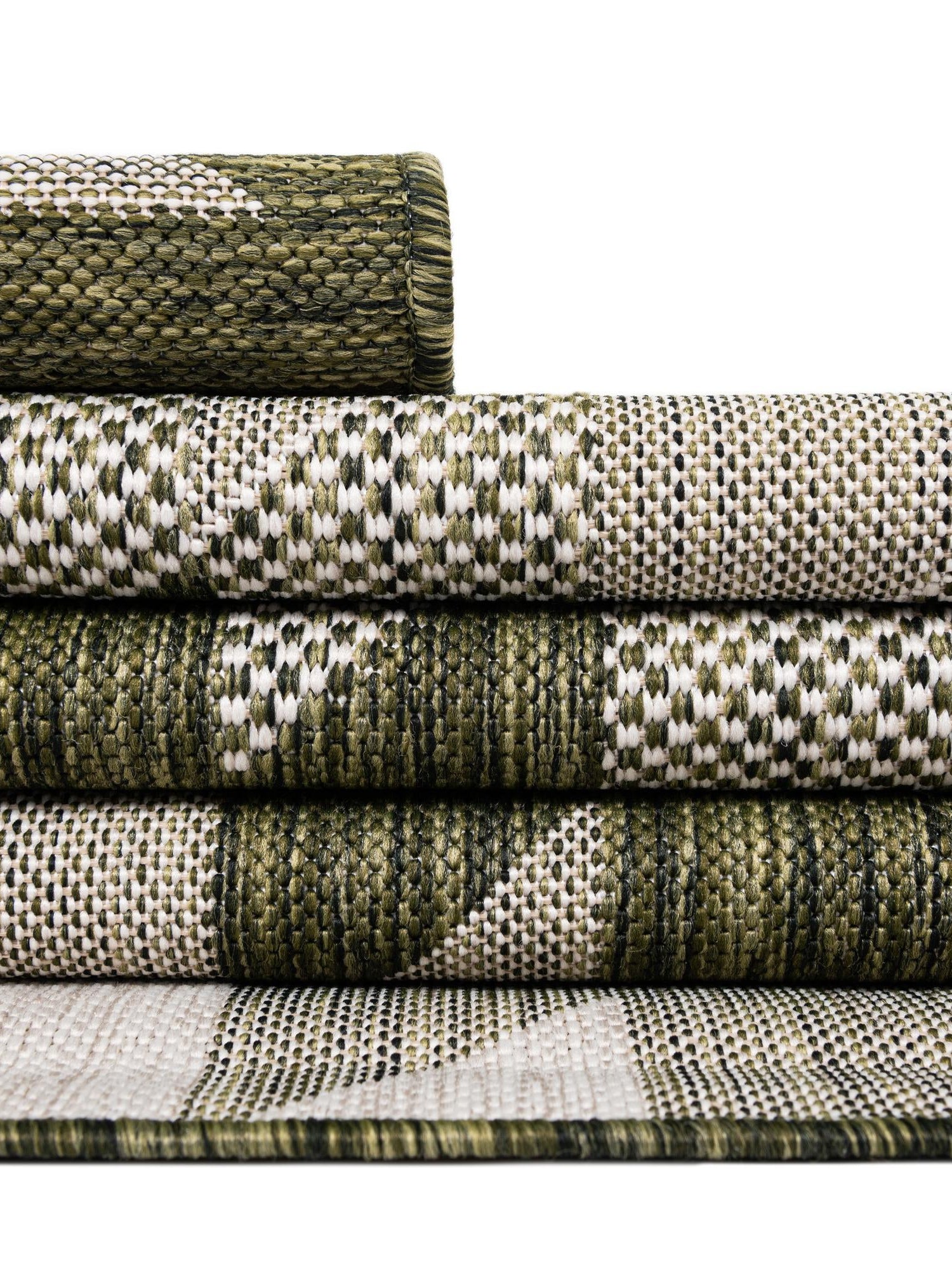 Green 2' x 6' 1 Outdoor Modern Runner Area Rug Weather Resistant for Patio, Deck, Terrace, Balcony, Porch 100% Polypropylene Modern Outside Carpet for Sale at Rug Engine