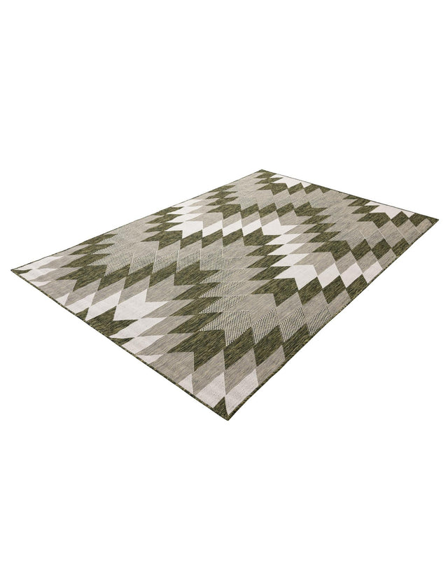 Green 5' 3 x 8' Outdoor Modern Rectangle Area Rug Weather Resistant for Patio, Deck, Terrace, Balcony, Porch 100% Polypropylene Modern Outside Carpet for Sale at Rug Engine