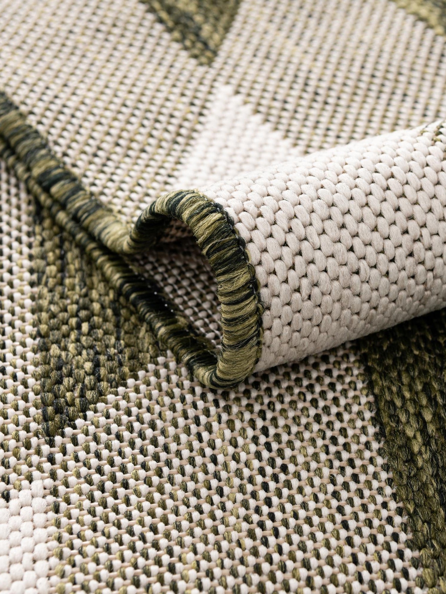 Green 4' 1 x 6' 1 Outdoor Modern Rectangle Area Rug Weather Resistant for Patio, Deck, Terrace, Balcony, Porch 100% Polypropylene Modern Outside Carpet for Sale at Rug Engine