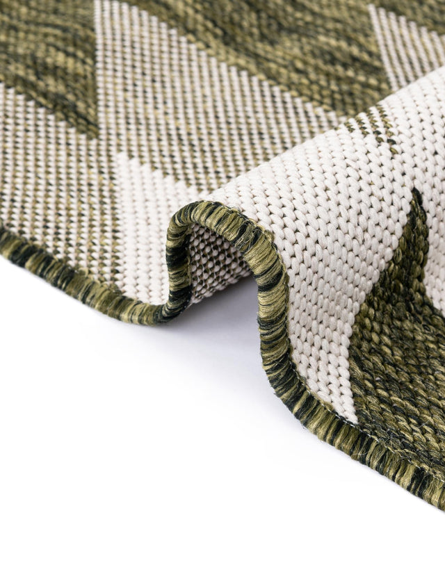 Green 4' 1 x 6' 1 Outdoor Modern Rectangle Area Rug Weather Resistant for Patio, Deck, Terrace, Balcony, Porch 100% Polypropylene Modern Outside Carpet for Sale at Rug Engine