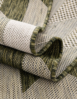 Green 4' 1 x 6' 1 Outdoor Modern Rectangle Area Rug Weather Resistant for Patio, Deck, Terrace, Balcony, Porch 100% Polypropylene Modern Outside Carpet for Sale at Rug Engine