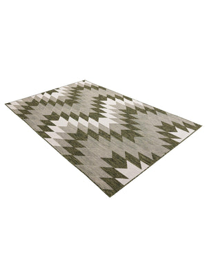Green 5' 3 x 8' Outdoor Modern Rectangle Area Rug Weather Resistant for Patio, Deck, Terrace, Balcony, Porch 100% Polypropylene Modern Outside Carpet for Sale at Rug Engine