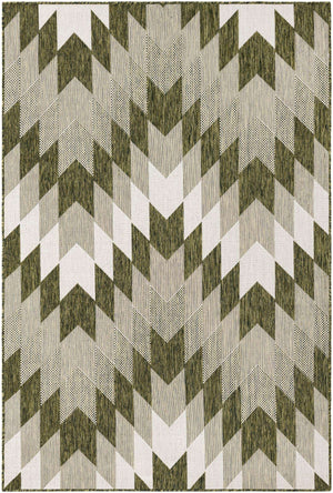 Green 5' 3 x 8' Outdoor Modern Rectangle Area Rug Weather Resistant for Patio, Deck, Terrace, Balcony, Porch 100% Polypropylene Modern Outside Carpet for Sale at Rug Engine
