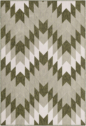 Green 6' 1 x 9' Outdoor Modern Rectangle Area Rug Weather Resistant for Patio, Deck, Terrace, Balcony, Porch 100% Polypropylene Modern Outside Carpet for Sale at Rug Engine