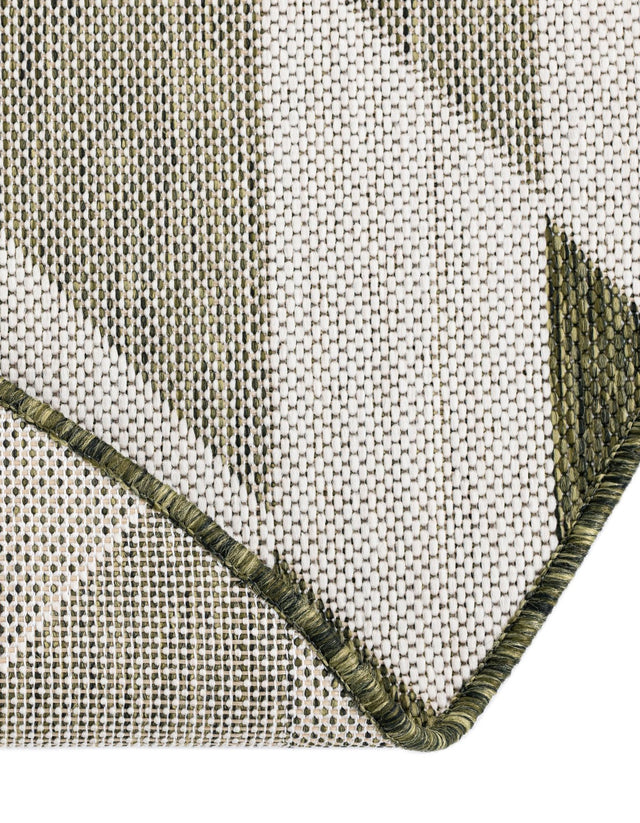 Green 6' 1 x 6' 1 Outdoor Modern Round Area Rug Weather Resistant for Patio, Deck, Terrace, Balcony, Porch 100% Polypropylene Modern Outside Carpet for Sale at Rug Engine