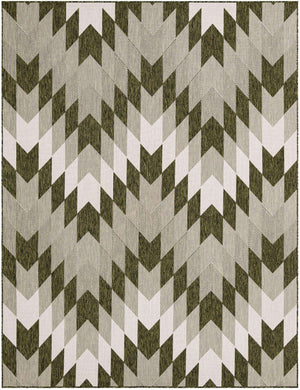 Green 7' 10 x 10' Outdoor Modern Rectangle Area Rug Weather Resistant for Patio, Deck, Terrace, Balcony, Porch 100% Polypropylene Modern Outside Carpet for Sale at Rug Engine