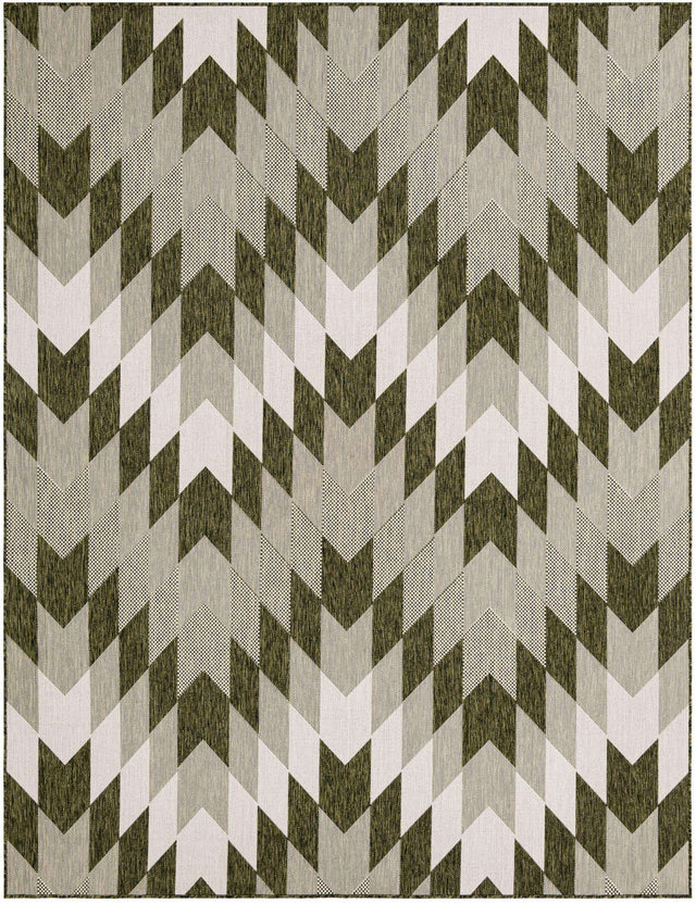 Green 7' 10 x 10' Outdoor Modern Rectangle Area Rug Weather Resistant for Patio, Deck, Terrace, Balcony, Porch 100% Polypropylene Modern Outside Carpet for Sale at Rug Engine