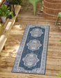 Blue 2' x 5' 3 Outdoor Traditional Runner Area Rug Weather Resistant for Patio, Deck, Terrace, Balcony, Porch Classical Design Outside Carpet for Sale at Rug Engine