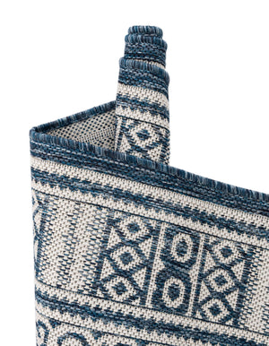 Blue 12' x 12' Outdoor Traditional Round Area Rug Weather Resistant for Patio, Deck, Terrace, Balcony, Porch Classical Design Outside Carpet for Sale at Rug Engine