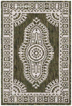 Green 2' x 3' 1 Outdoor Traditional Rectangle Area Rug Weather Resistant for Patio, Deck, Terrace, Balcony, Porch Classical Design Outside Carpet for Sale at Rug Engine