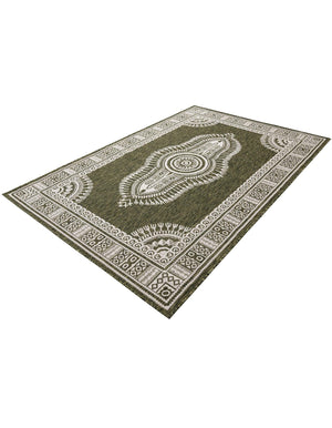 Green 5' 3 x 8' Outdoor Traditional Rectangle Area Rug Weather Resistant for Patio, Deck, Terrace, Balcony, Porch Classical Design Outside Carpet for Sale at Rug Engine