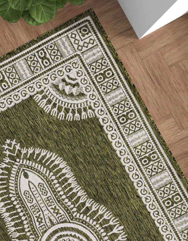Green 2' x 3' 1 Outdoor Traditional Rectangle Area Rug Weather Resistant for Patio, Deck, Terrace, Balcony, Porch Classical Design Outside Carpet for Sale at Rug Engine