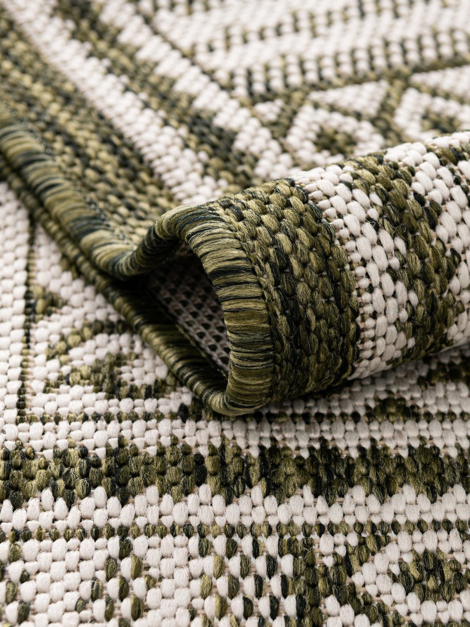 Green 6' 1 x 6' 1 Outdoor Traditional Round Area Rug Weather Resistant for Patio, Deck, Terrace, Balcony, Porch Classical Design Outside Carpet for Sale at Rug Engine