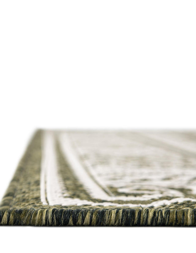 Green 10' x 10' Outdoor Traditional Square Area Rug Weather Resistant for Patio, Deck, Terrace, Balcony, Porch Classical Design Outside Carpet for Sale at Rug Engine