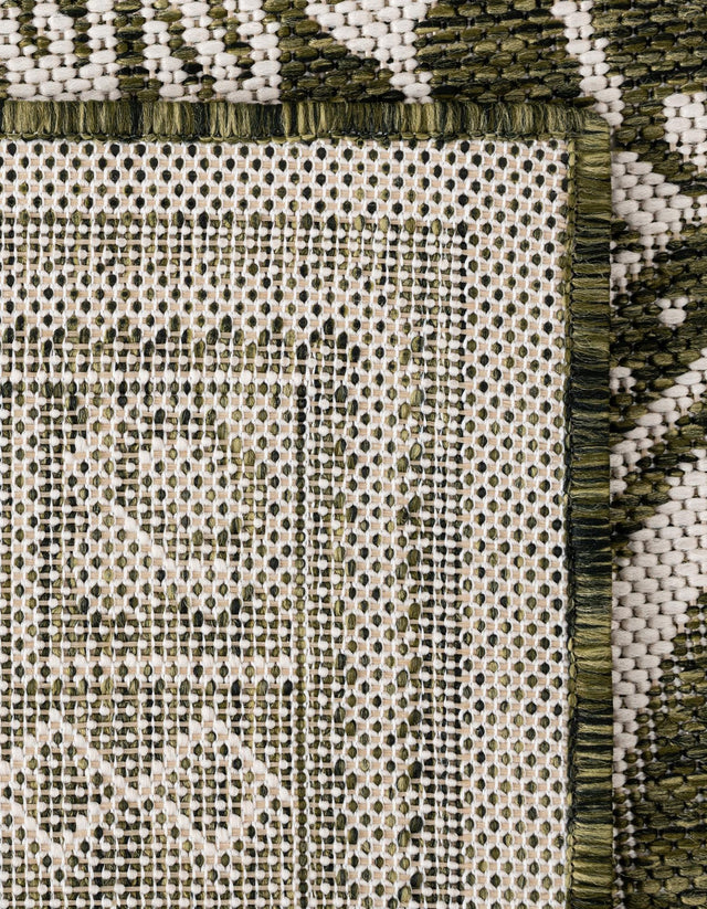 Green 10' x 10' Outdoor Traditional Square Area Rug Weather Resistant for Patio, Deck, Terrace, Balcony, Porch Classical Design Outside Carpet for Sale at Rug Engine