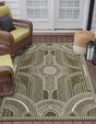 Green 10' x 14' 1 Outdoor Traditional Rectangle Area Rug Weather Resistant for Patio, Deck, Terrace, Balcony, Porch Classical Design Outside Carpet for Sale at Rug Engine