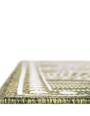 Green 10' x 10' Outdoor Traditional Square Area Rug Weather Resistant for Patio, Deck, Terrace, Balcony, Porch Classical Design Outside Carpet for Sale at Rug Engine