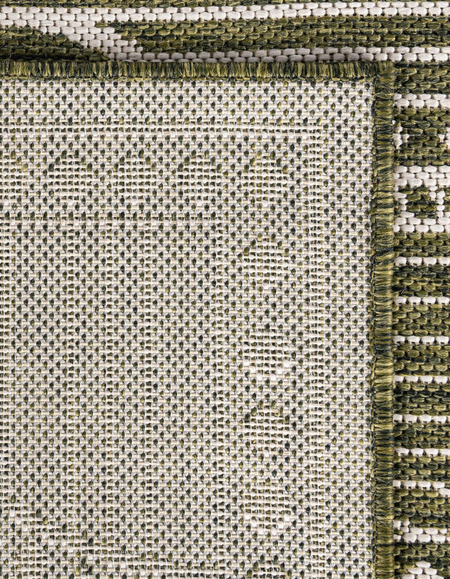 Green 7' 10 x 7' 10 Outdoor Traditional Square Area Rug Weather Resistant for Patio, Deck, Terrace, Balcony, Porch Classical Design Outside Carpet for Sale at Rug Engine