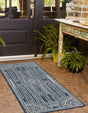 Blue 2' x 8' Outdoor Traditional Runner Area Rug Weather Resistant for Patio, Deck, Terrace, Balcony, Porch Classical Design Outside Carpet for Sale at Rug Engine