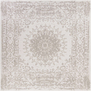 Gray 10' x 10' Outdoor Traditional Square Area Rug Weather Resistant for Patio, Deck, Terrace, Balcony, Porch Classical Design Outside Carpet for Sale at Rug Engine