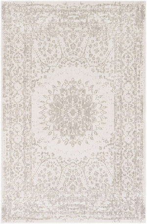 Gray 5' 3 x 8' Outdoor Traditional Rectangle Area Rug Weather Resistant for Patio, Deck, Terrace, Balcony, Porch Classical Design Outside Carpet for Sale at Rug Engine