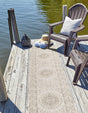 Gray 2' x 6' 1 Outdoor Traditional Runner Area Rug Weather Resistant for Patio, Deck, Terrace, Balcony, Porch Classical Design Outside Carpet for Sale at Rug Engine