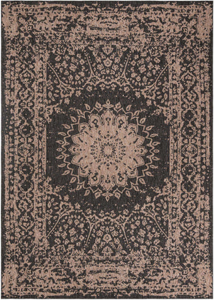 Black 10' x 14' 1 Outdoor Traditional Rectangle Area Rug Weather Resistant for Patio, Deck, Terrace, Balcony, Porch Classical Design Outside Carpet for Sale at Rug Engine