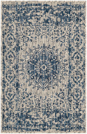Blue 2' x 3' 1 Outdoor Traditional Rectangle Area Rug Weather Resistant for Patio, Deck, Terrace, Balcony, Porch Classical Design Outside Carpet for Sale at Rug Engine