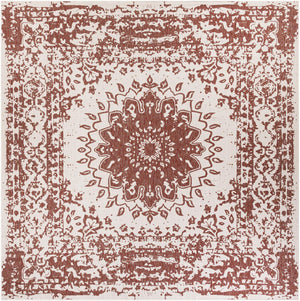 Rust Red 12' x 12' Outdoor Traditional Square Area Rug Weather Resistant for Patio, Deck, Terrace, Balcony, Porch Classical Design Outside Carpet for Sale at Rug Engine