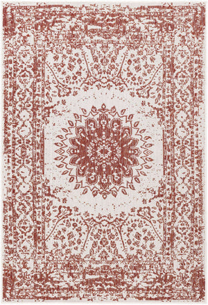 Rust Red 4' 1 x 6' 1 Outdoor Traditional Rectangle Area Rug Weather Resistant for Patio, Deck, Terrace, Balcony, Porch Classical Design Outside Carpet for Sale at Rug Engine