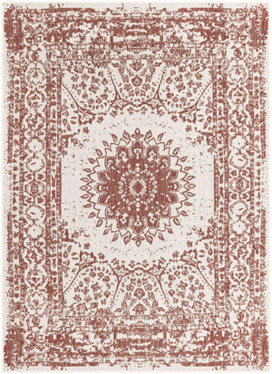 Rust Red 5' 3 x 7' 1 Outdoor Traditional Rectangle Area Rug Weather Resistant for Patio, Deck, Terrace, Balcony, Porch Classical Design Outside Carpet for Sale at Rug Engine