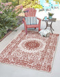 Rust Red 10' x 14' 1 Outdoor Traditional Rectangle Area Rug Weather Resistant for Patio, Deck, Terrace, Balcony, Porch Classical Design Outside Carpet for Sale at Rug Engine