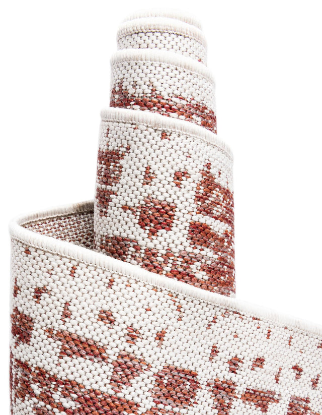 Rust Red 6' 1 x 9' Outdoor Traditional Rectangle Area Rug Weather Resistant for Patio, Deck, Terrace, Balcony, Porch Classical Design Outside Carpet for Sale at Rug Engine