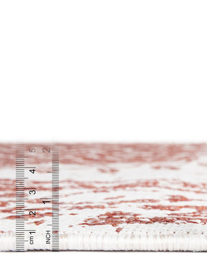 Rust Red 3' 1 x 3' 1 Outdoor Traditional Round Area Rug Weather Resistant for Patio, Deck, Terrace, Balcony, Porch Classical Design Outside Carpet for Sale at Rug Engine