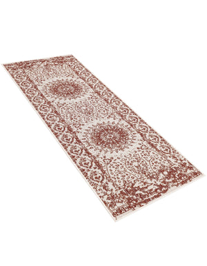 Rust Red 2' x 6' 1 Outdoor Traditional Runner Area Rug Weather Resistant for Patio, Deck, Terrace, Balcony, Porch Classical Design Outside Carpet for Sale at Rug Engine