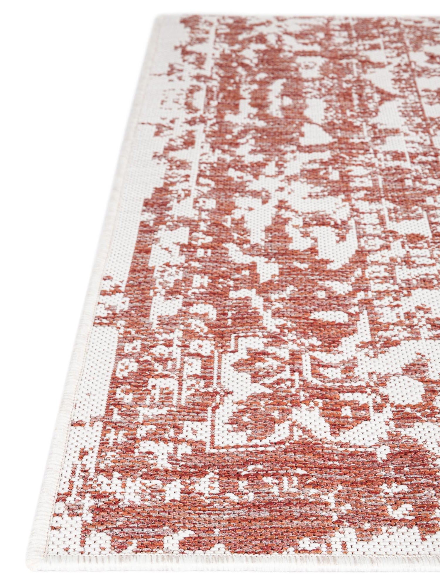 Rust Red 2' x 6' 1 Outdoor Traditional Runner Area Rug Weather Resistant for Patio, Deck, Terrace, Balcony, Porch Classical Design Outside Carpet for Sale at Rug Engine
