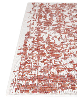 Rust Red 2' x 6' 1 Outdoor Traditional Runner Area Rug Weather Resistant for Patio, Deck, Terrace, Balcony, Porch Classical Design Outside Carpet for Sale at Rug Engine